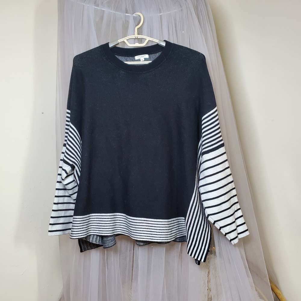 Max Studio Women Nautical Long Sleeve Handkerchief Sweater Sz XL Seaside Coastal